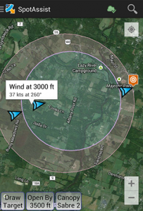 Spot Assist Wind Aloft mapped